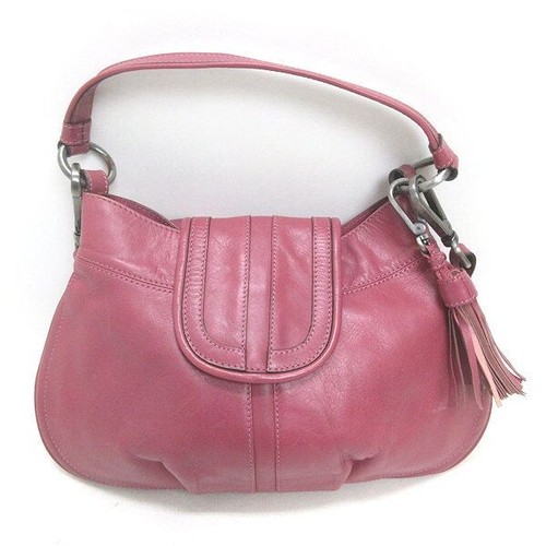 Max Mara Pink Leather 2Way Shoulder Bag Magnetic Snap Womens Italy 32cm 2Way