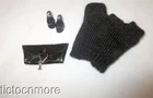 VINTAGE BARBIE DOLL FASHION PAK CLOTHES BLACK KNIT BLOUSE + VINYL PURSE & HEELS