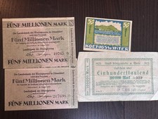 Notgeld Rheinland 1923 D&uuml;sseldorf K&ouml;nigswinter 4 Scheine