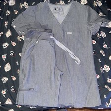 FIGS Technical Collection Scrubs Set XXS Gray Solid Unisex Medical