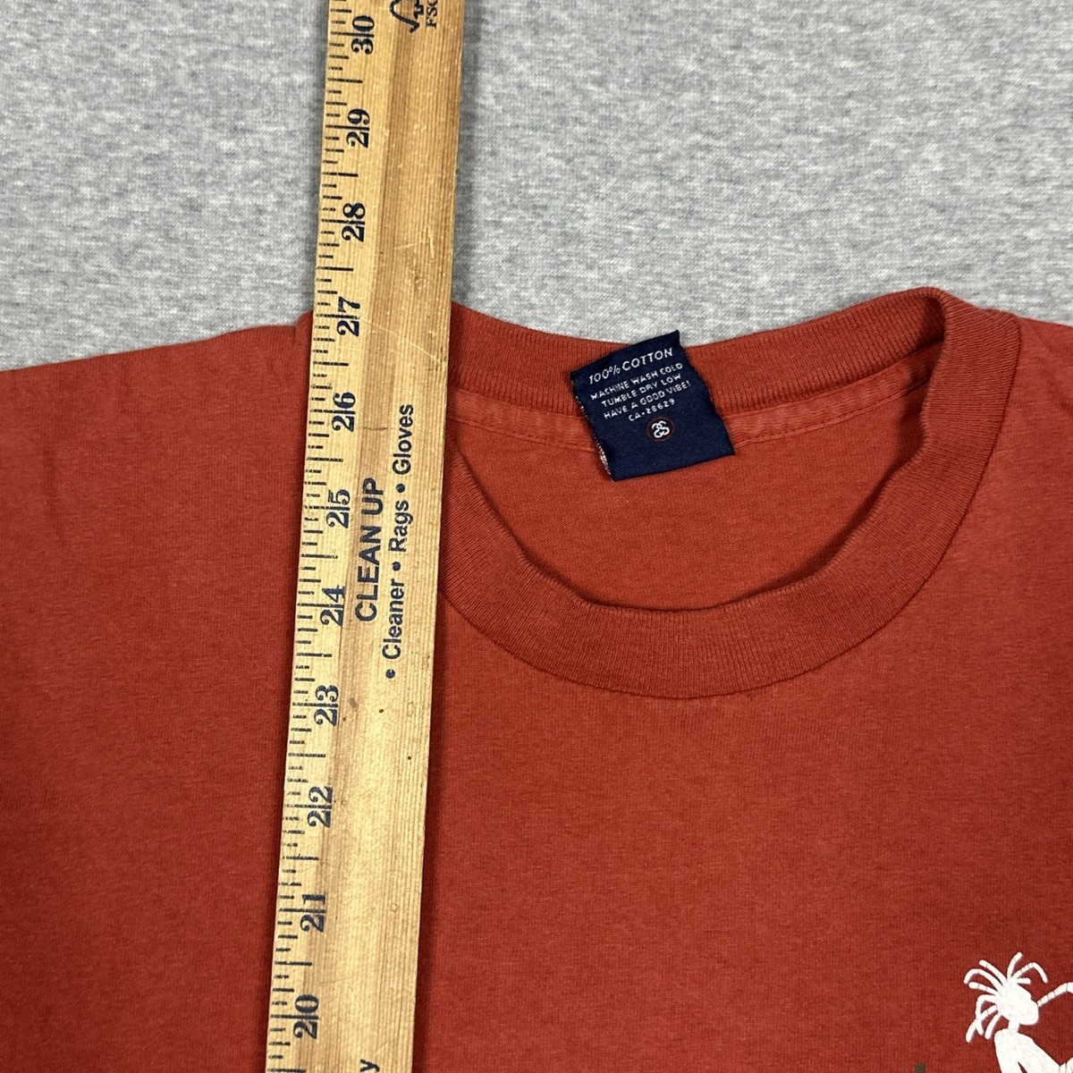 Vintage Stussy T Shirt Mens Size Large Clay Red Saxophone Rasta