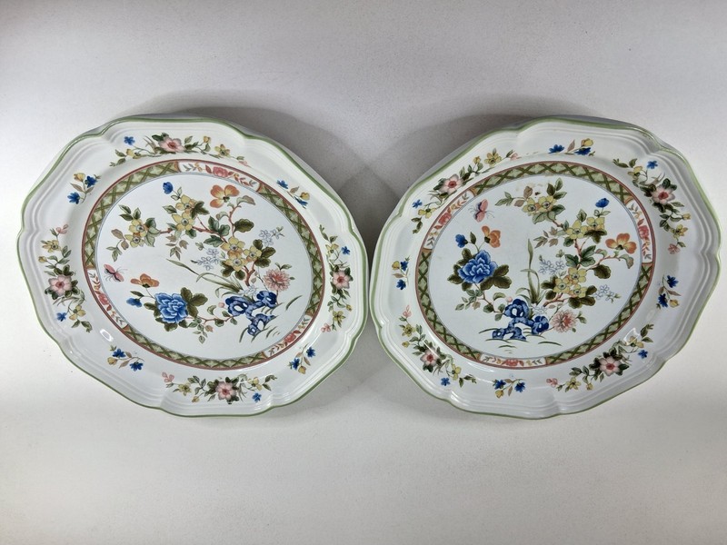2 Vintage Mikasa Heritage Imari Bouquet 10 7/8" Dinner Plate Dish