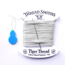 0.8mm Ritza 25 Tiger Thread 15 Metres Needle & Threader  Leather Sewing Craft