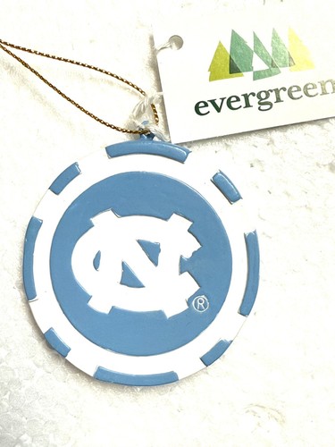 Univ North Carolina Poker Game Chip Ornament Evergreen NCAA Football Resin 2.5” - Picture 1 of 3