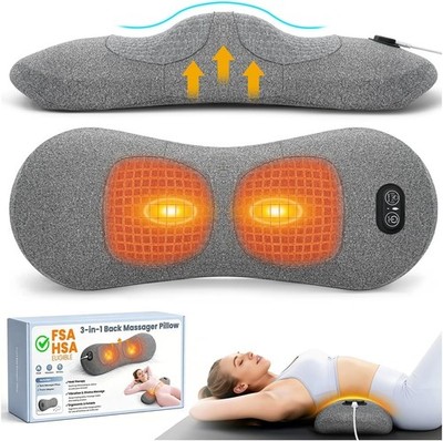 3-in-1 Electric Lumbar Support Pillow FSA HSA Eligible Lower Back Massager with