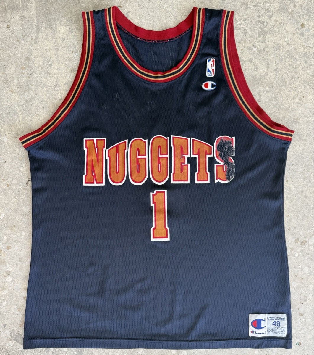 VINTAGE MAHMOUD ABDUL RAUF JERSEY DENVER NUGGETS CHAMPION #1 XL 48