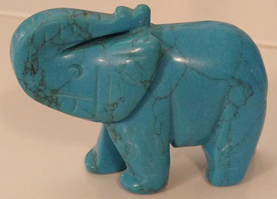 Trunk Up Blue Elephant Figurine Please See Pictures
