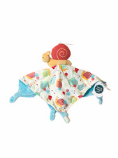 Mary Meyer Skippy Snail Mushroom Knotted Lovey Security Blanket 12" X 12" NEW