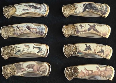 Franklin Mint Collector Knife Lot of 8 - Folding Pocket Knifes #HC61