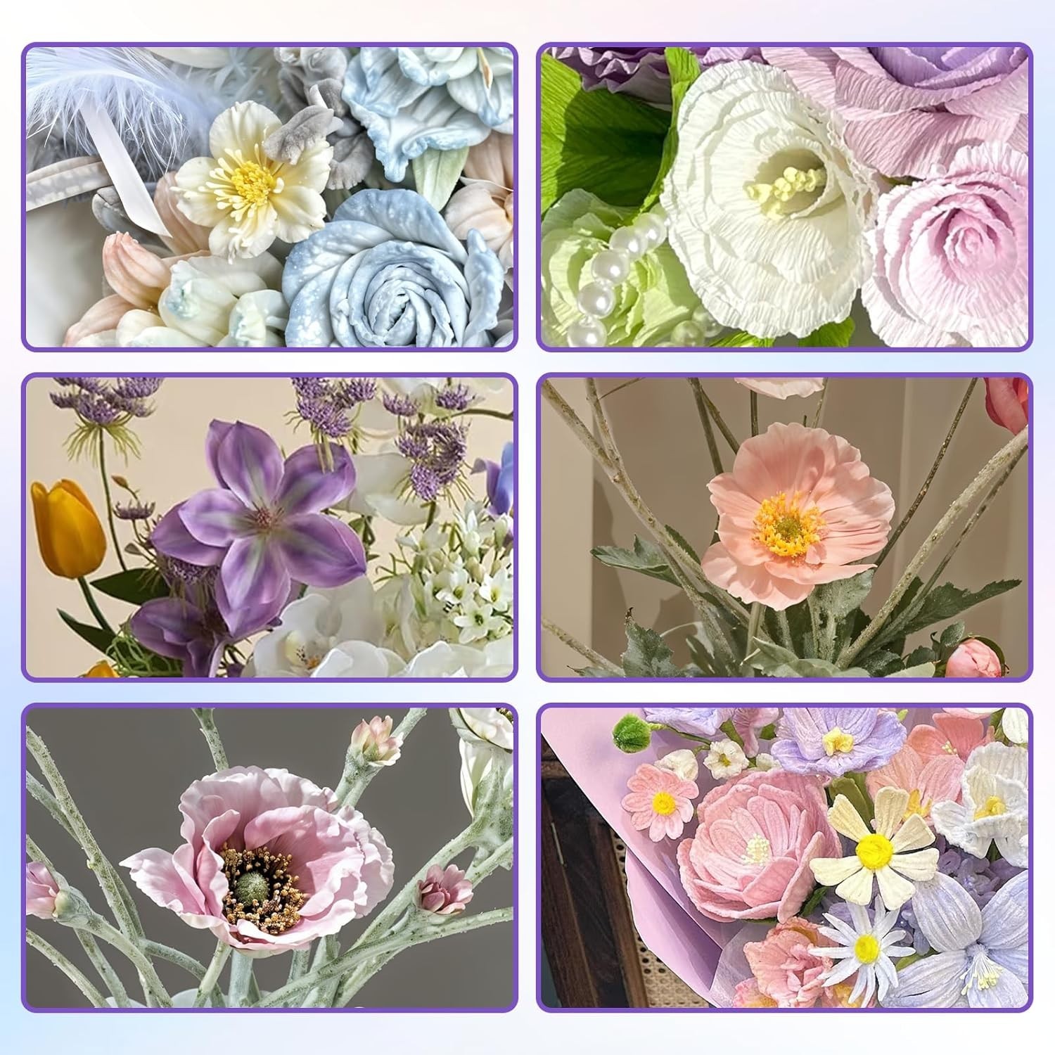 SynHHergyx 1200 Pcs Flower Stamens for Crafts, Artificial Mixed Color 