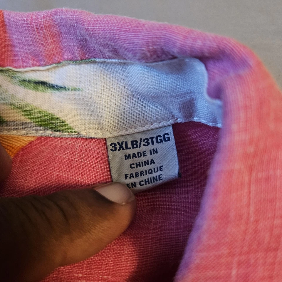 Tommy Bahama Shirt Mens 3XL Big Red Short Sleeve Button Front Camp Pocket Beach - Image 3 of 4