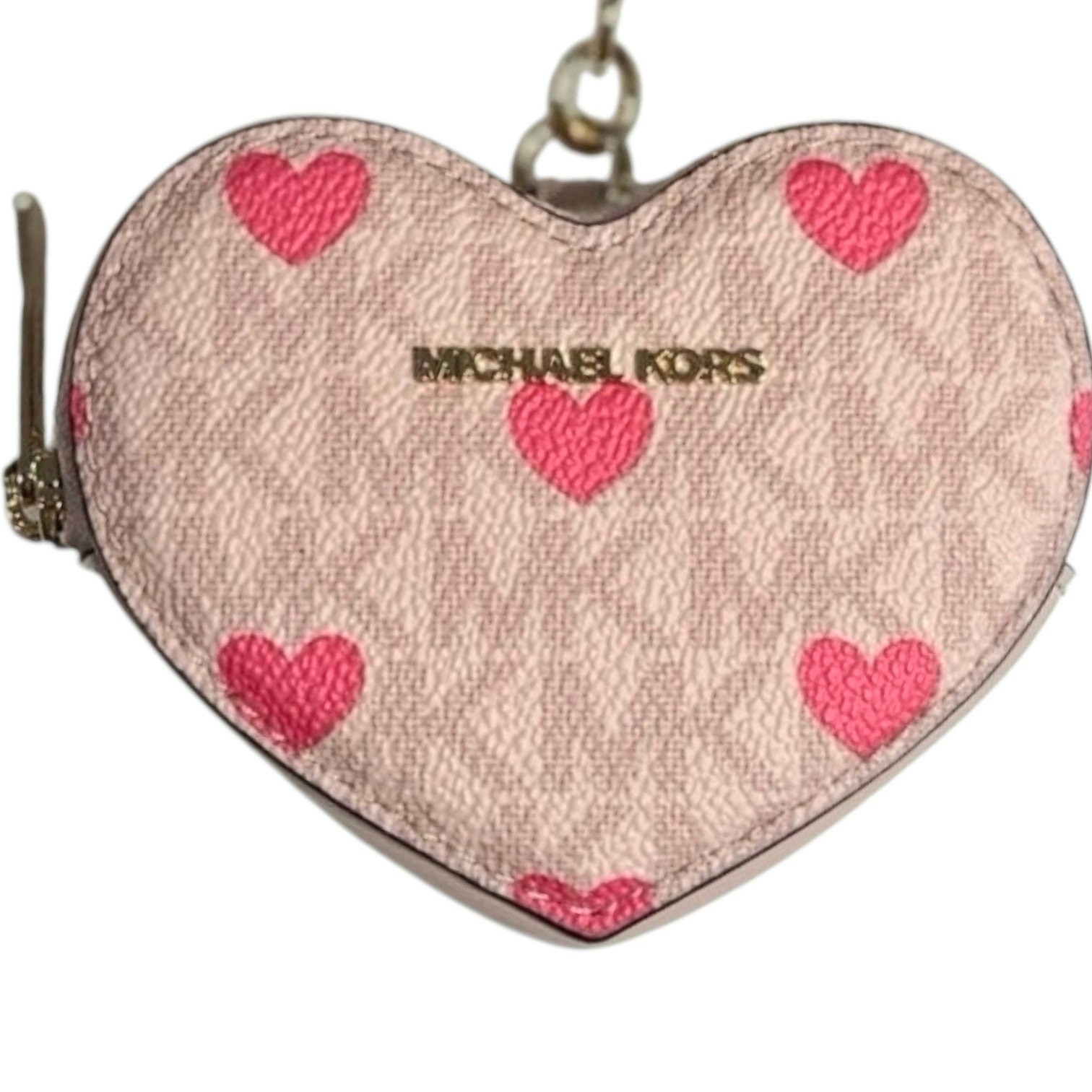NEW MICHAEL KORS HEARTS COIN POUCH WALLET JET SET LOGO POWDER BLUSH PINK GIFT  thumbnail 7