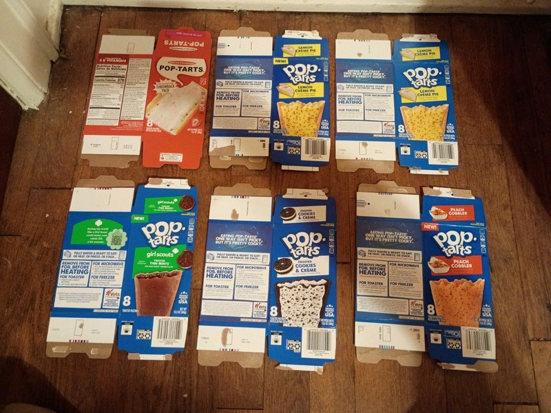 Lot of 6 Empty Pop Tarts Boxes Throwback Girl Scouts New & Discontinued Peach