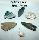 Lot of 5 Arrowheads Spear Points Native American Butler County Ohio A-54 — photo 1