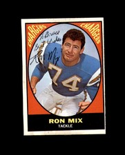 Ron Mix Signed HOF 1967 Topps San Diego Chargers Autograph