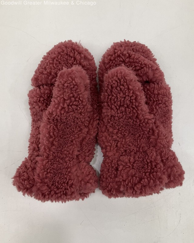 Apparis Dark Pink Faux Fur Fuzzy Mittens Winter Wear