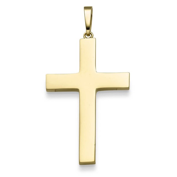 AnhäNger Kreuz 46,5X23,5Mm Aus 585 Gold Gelbgold GläNzend Schlicht-image