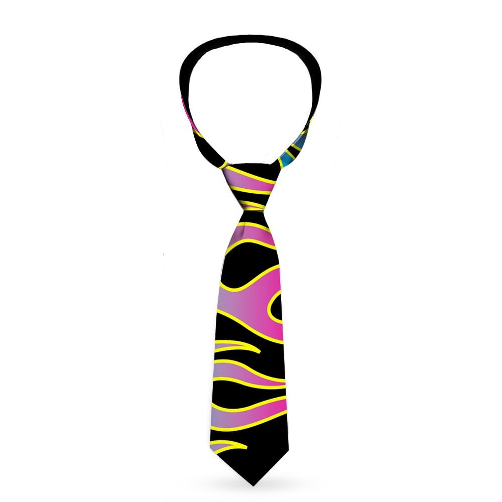 Necktie Standard - Flames Black/Blue/Pink ACC NEWAnother great item from Rarewaves USA | Free delivery!