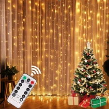 Christmas Lights Curtain Garland Merry Christmas Decor for Home 2025 Xmas
