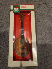 Vintage Kurt S. Adler Santa’s World Wood  Ornament Mandolin, Guitar, Violin