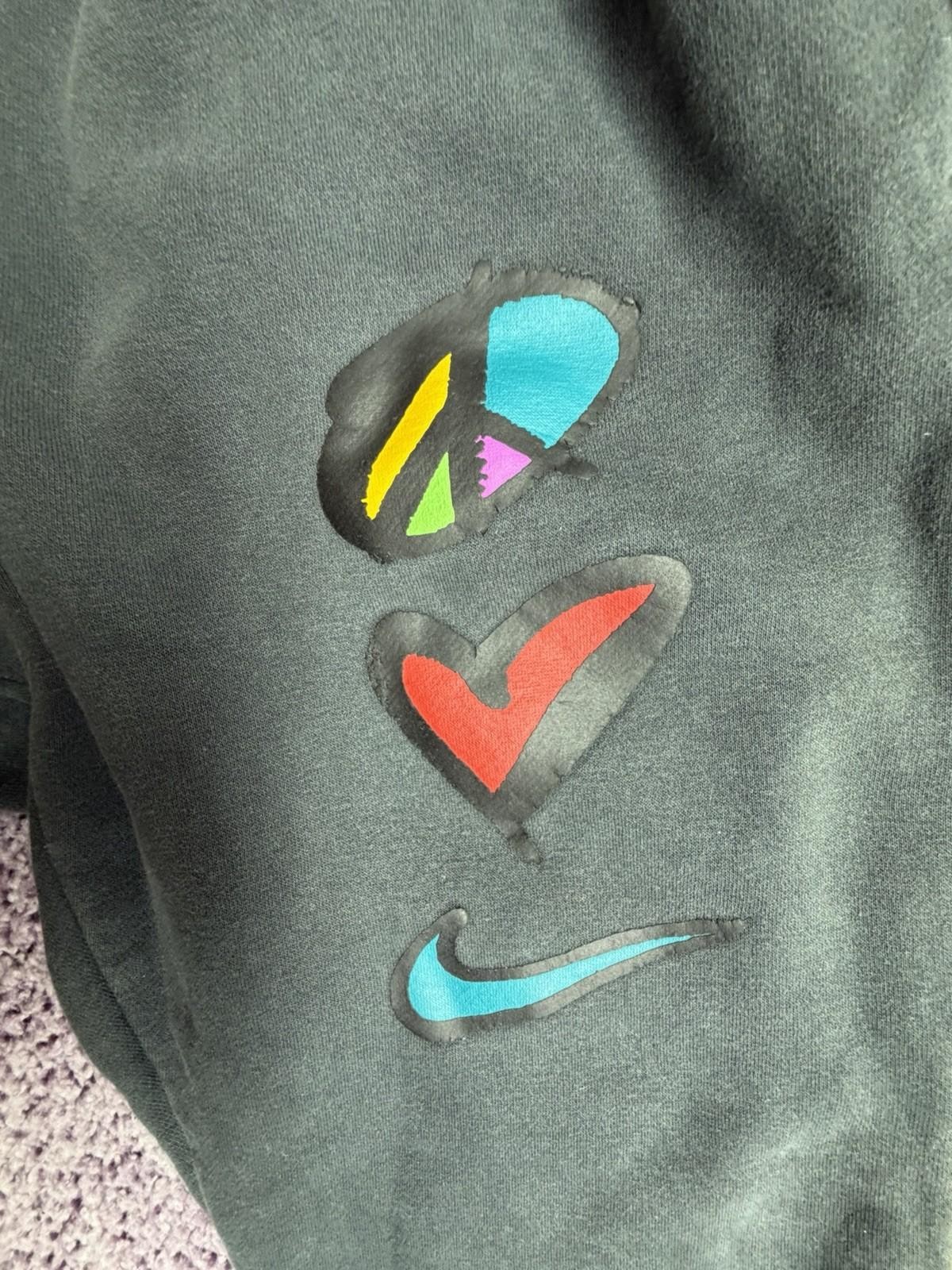 Nike Jogger Sweatpants Men Medium Green Yellow Colorblock Swoosh Zip Pocket thumbnail 3