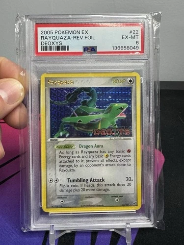Pokemon 2005 EX Deoxy #22 Rayquaza Reverse Foil PSA 6