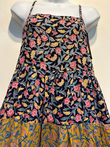 Neu mit Etikett SACRED THREADS Blumen Bohemian Funky Hippie Viskose Tank KLEID M kostenloser Versand - Bild 3 von 6