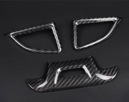 Gloss Real Carbon Fiber Steering Wheel Button Cover Trims #A For 16-23 Camaro - Imagen 5 de 6