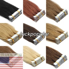 Seamless Tape in Hair Extensions Skin Wefts Remy Brazilian Hair Full Head 60Pcs