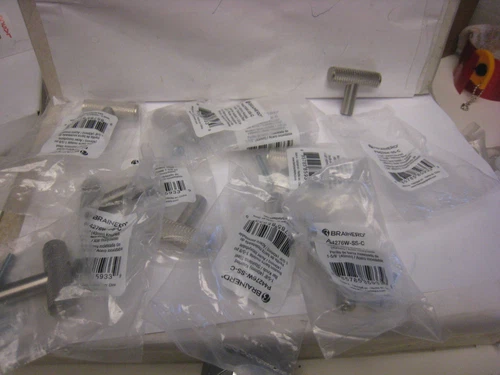 10 Brainerd P44276W-SS-C 1-5/8” Knurled Bar Knobs Drawer Pull Stainless Steel