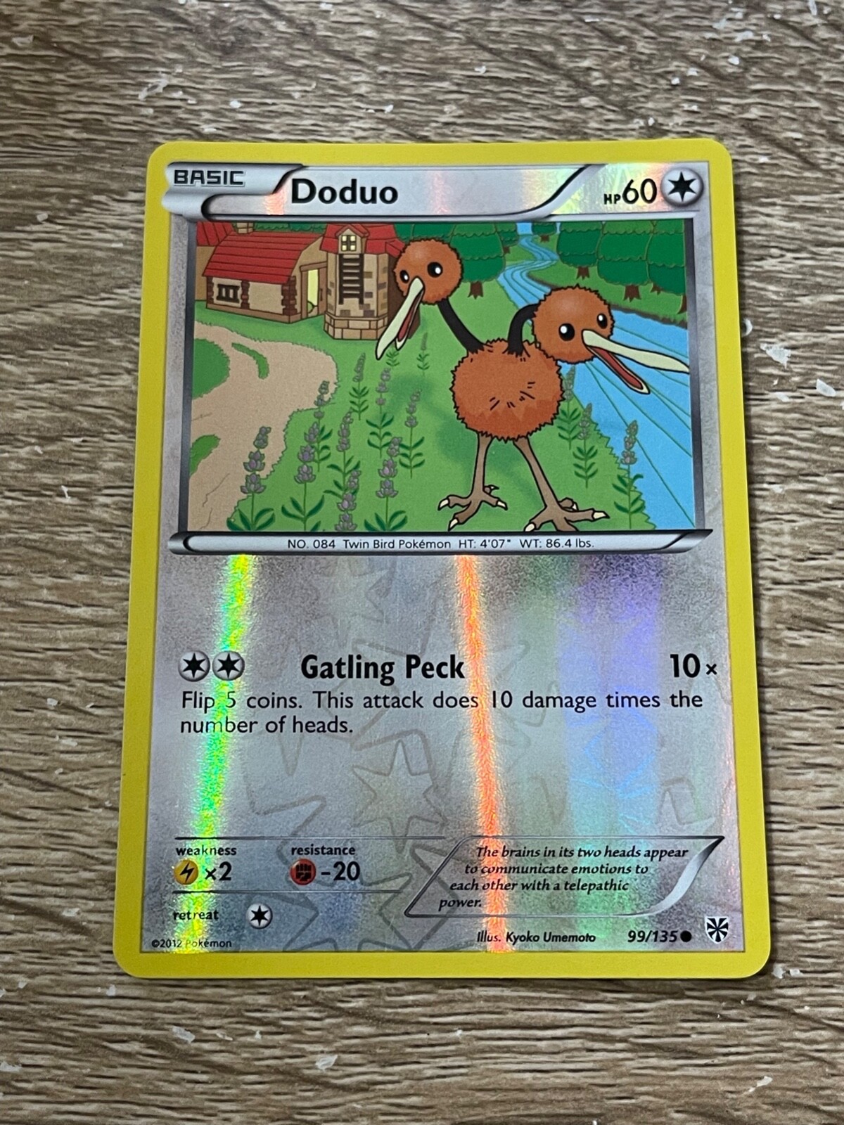 Pokémon TCG Card Doduo 99/135 Common Reverse Holo Plasma Storm Pokemon