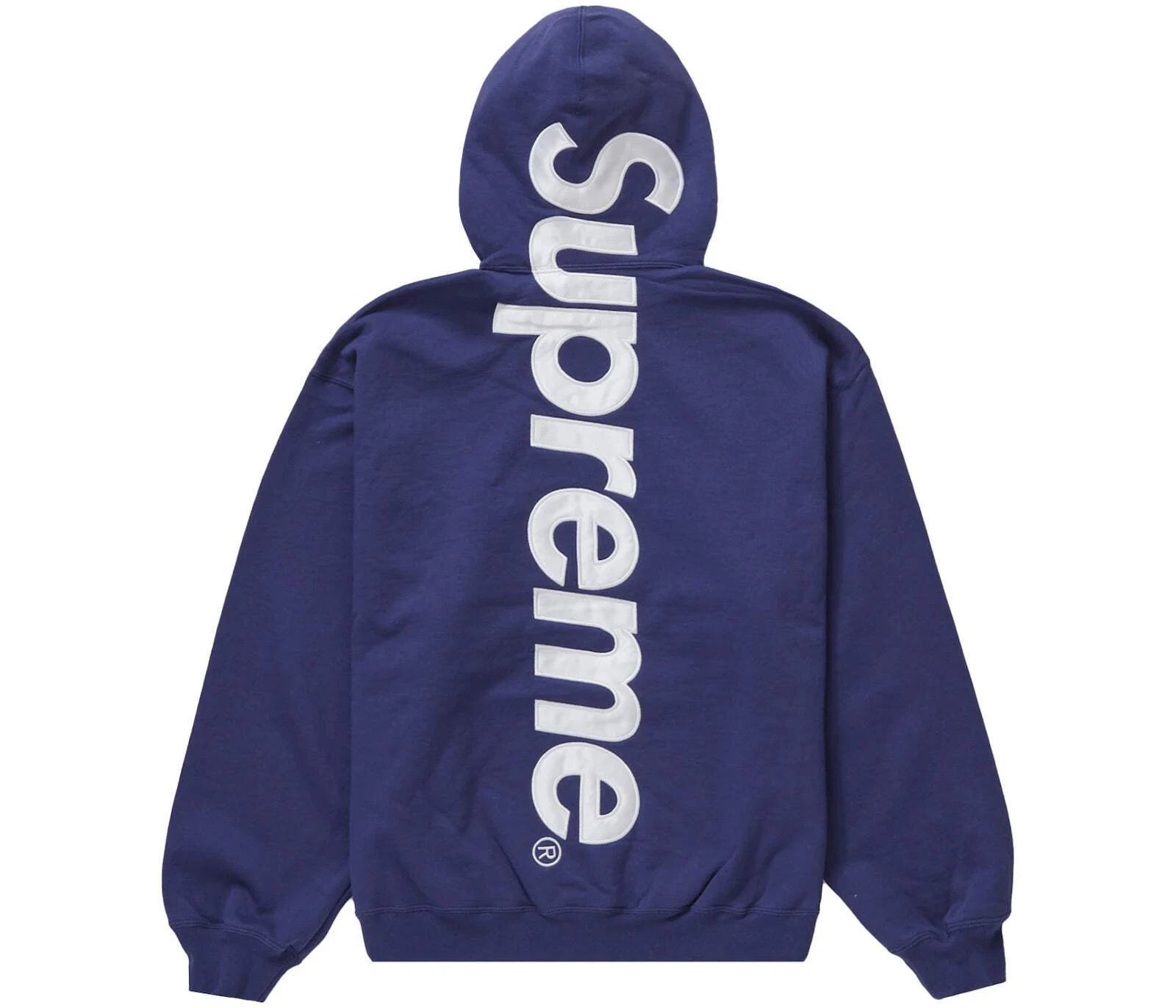 Sweat à capuche Supreme Satin Applique (FW23) bleu marine lavé