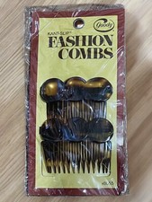 Vintage 1975 Goody Kant Slip Fashion Combs 8055 Mock Tortoise NEW 