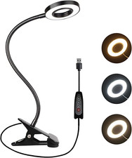 Clip on Reading Light for Bed, 3 Colors & 10 Dimmable Brightness, 48 LED Tattoo
