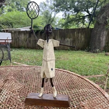 Fine Art Vintage Manuel Felguerez Tennis Player Sculpture 12" figurine