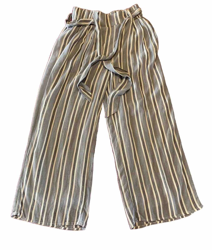 Hollister Pants Womens XS Ultra High Rise Gray and White Striped