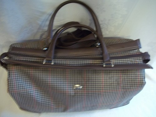 Diane Von Furstenberg DVF Tote 20” Bag Suitcase Overnight Plaid Shoulder Strap - Picture 2 of 9