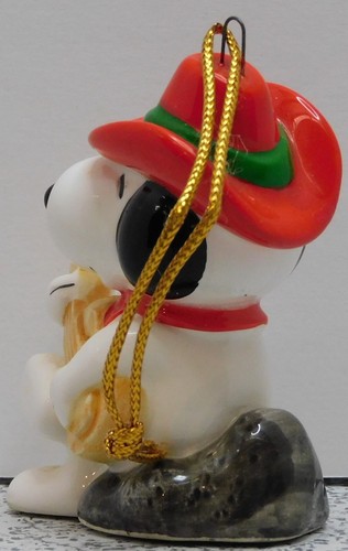 Vintage Peanuts Snoopy Singing Cowboy Ceramic Christmas Ornament Ex. Condition - Picture 5 of 7