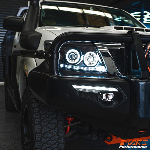 Black DRL LED CCFL Angel-Eyes Projector Head Lights for Toyota Hilux VIGO 11-15 - Picture 7 of 9