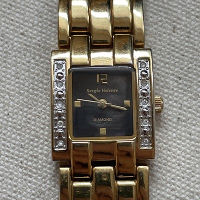 VTG Sergio Valente Women Diamond Quartz Watch Two Tone Black  display picture 1