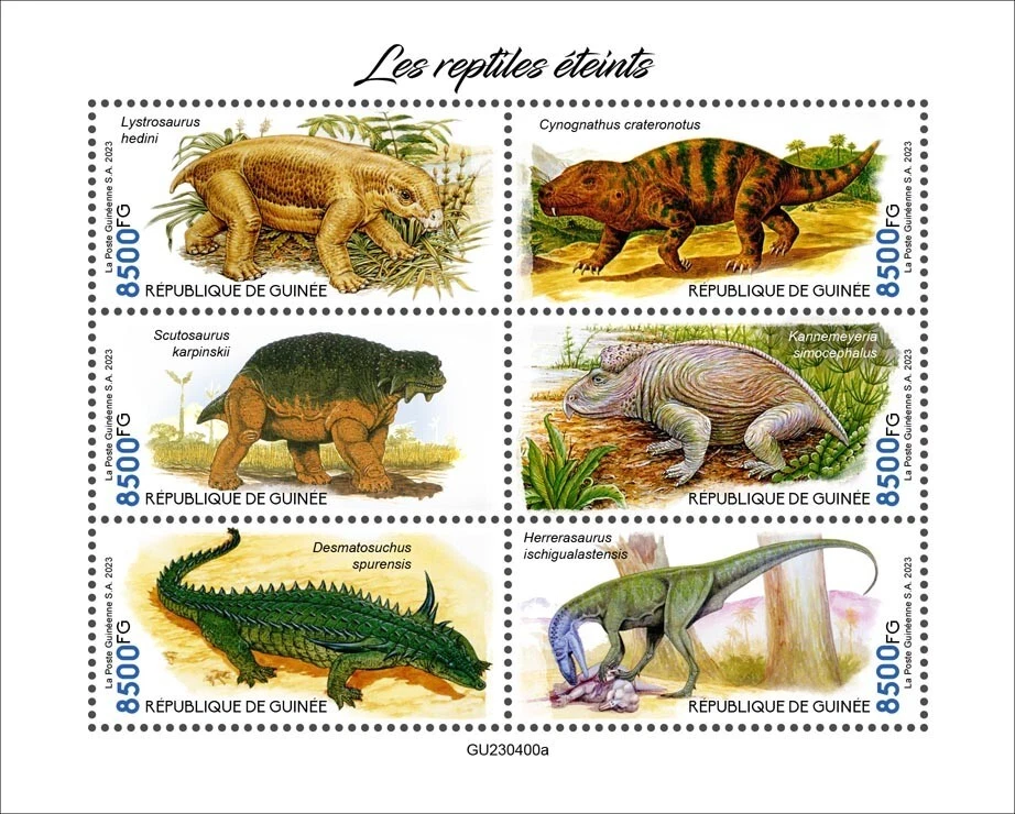Extinct Reptiles MNH Stamps 2023 Guinea M/S - Image 1 of 1