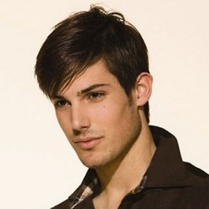 Mens Natural Hair Wig Layered Style Short Straight Heat Resistant