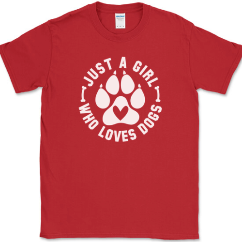 T-Shirt JUST A GIRL WHO LOVES DOGS lustig DOG LOVER K9 Humor Neuheit T-Shirt - Bild 4 von 10