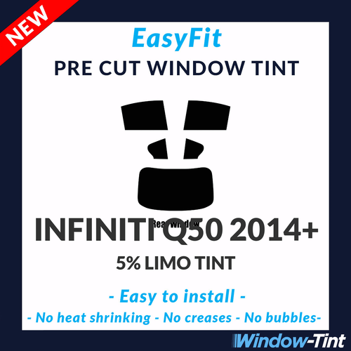 EasyFit Static Pre Cut Window Tint For Infiniti Q50 2014 5% Limo Rear - Picture 1 of 3