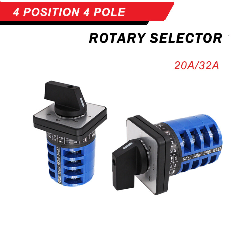 Generic Changeover Selector Switch Rotary Cam Switch Latching Switch 380V 20A 2 Positions 8 Terminals LW26-20 C042 Universal Rotary Cam Selector 1PCS