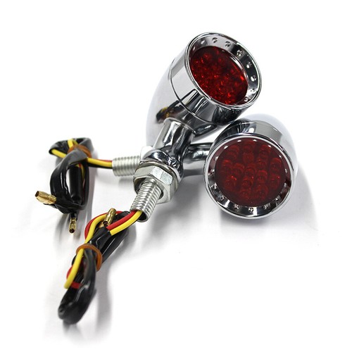 Motorcycle Chrome LED Bullet Turn Signal Lights For Harley Davidson Dyna Fatboy - Picture 8 of 10
