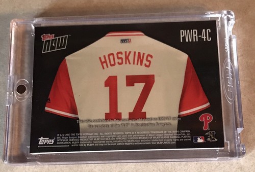 2017 Topps Now #PWR-4C Rhys Hoskins Players Fin de semana Reliquia # 31/49 - Imagen 2 de 2