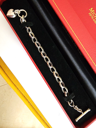BRACCIALE MICHAEL C FINA FIVE AVE NEW YORK ARGENTO STERLING NUOVO CON SCATOLA - Foto 3 di 5
