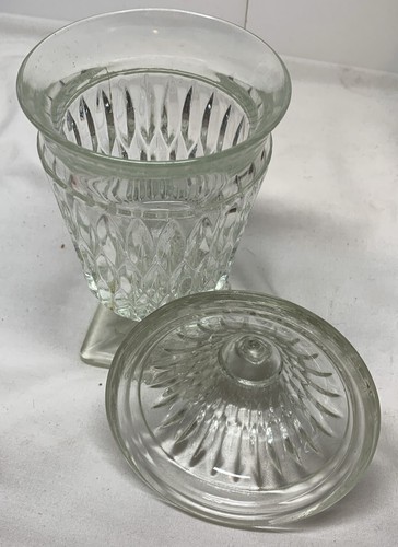 Vintage Indiana Clear Glass Mt Vernon Covered Pedestal 9” t Candy Dish Wow Nice - Picture 5 of 9