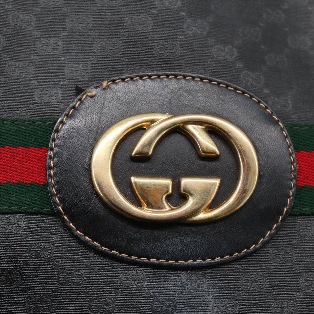 GUCCI Micro GG Supreme Web Sherry Line Bag PVC Black 002 904 GUCCI Micro GG Supreme Web Sherry Line Bag PVC Black 002 904
